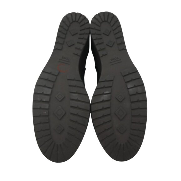 Toms Raven Black Leather Wedge Heel Water Resistant Ankle Boots Booties 6.5 - Picture 10 of 13